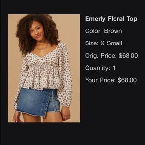 🍂ALTAR’D STATE Fall Floral Babydoll Floral Top